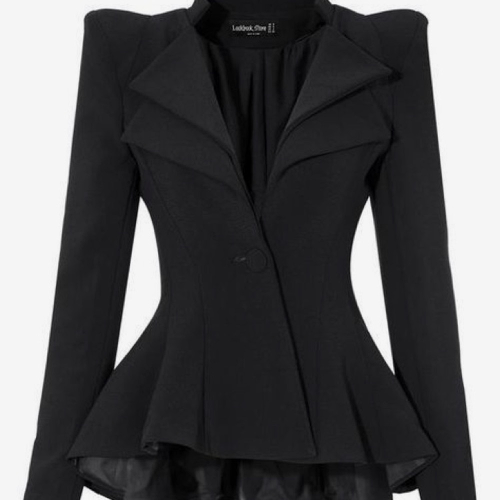 Black peplum blazer